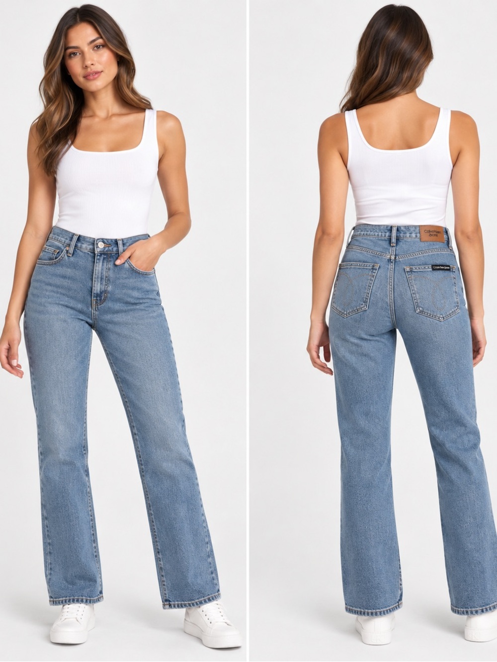 Calvin Klein Jeans High Rise Straight Leg Light Blue Denim Size 6 NWT